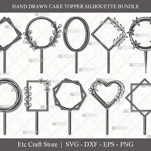 Cake Topper Silhouette SVG Cut File | Happy Birthday Svg | Birthday Cake Topper Svg | Wedding Cake Topper Svg | Cake Topper Svg Bundle