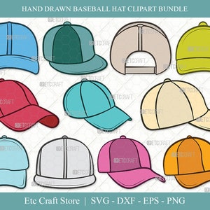 Baseball Hat Clipart SVG Cut File | Baseball Cap Svg | Cap Svg | Softball Cap Svg | Baseball Hat Svg Bundle