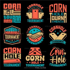 Paquete de archivos SVG de torneo de Cornhole, diseño de camiseta de Cornhole (DXF, EPS, PNG)