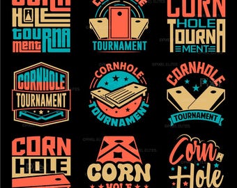 Cornhole Tournament Svg Cut File Bundle, Cornhole T-shirt Design | Dxf, Eps, Png