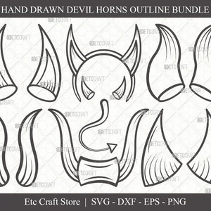 Devil Horns SVG Cut File, Devil Tail Svg Printable Clipart