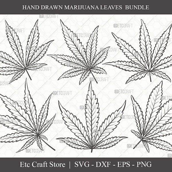 Marijuana Leaf SVG Cut File | Cannabis Svg | Weed Leaf Svg | Pot Leaf Svg | Cannabis Bundle | Smoke Svg | Eps | Dxf | Png
