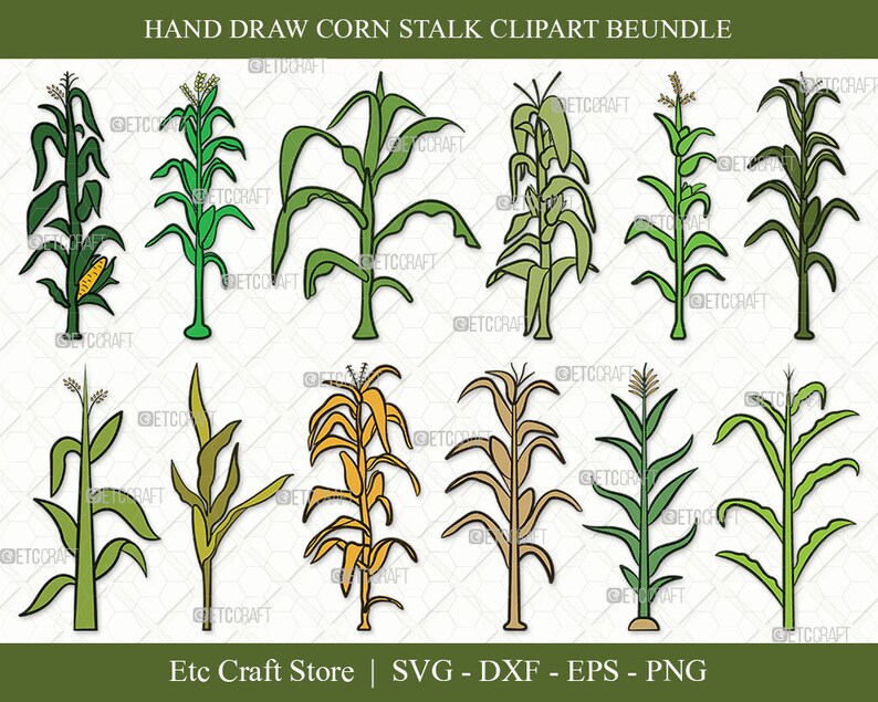 Corn Stack Design Corn Stalk Clipart Bundle: Corn Tree SVG, Icon (digital Download) - Etsy