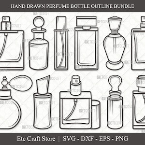 Perfume Bottle Outline SVG Cut File / Scent Bottle Svg / Womens Perfume / Perfume Svg / Scent Svg / Fashion Svg / Perfume Bottle Svg Bundle