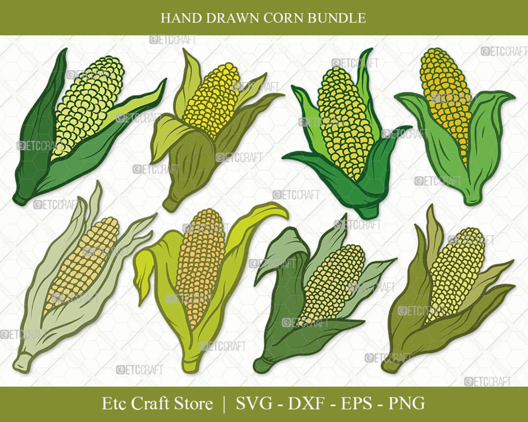 Corn Clipart SVG Cut File Maize Svg cob Svg Fruit Svg Etsy