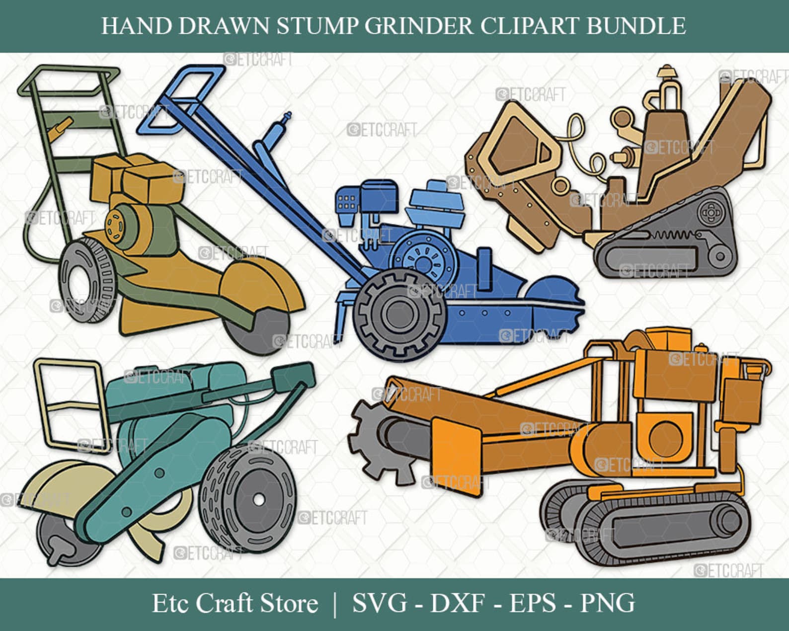 Stump Grinder SVG | Machine Clipart | Stump Cutter SVG | Tree Cutter ...