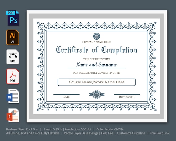 Certificate Template Psd Photoshop