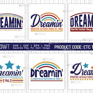Dreamin SVG Bundle, Martin Luther King, I Have A Dream, MLK Svg, Black History Month, Martin Luther King Quote, ETC T00517