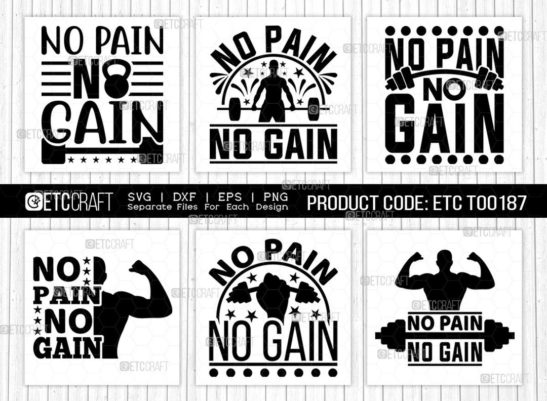 No Pain No Gain SVG Bundle Weights Svg Gym Svg Fitness Svg - Etsy