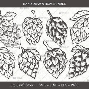 Hops Outline SVG Cut File | Beer Hops Svg | Beer Gift Svg | Hops Plant Svg | Beer Man Svg | Hops Bundle | Hops Beer SVG | Eps | Dxf | Png