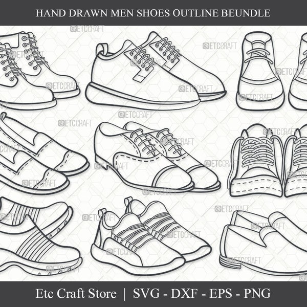 Man Shoes SVG, Shoes Outline, Mens Footwear Svg, Classic Shoes Svg, Oxford Shoes Svg, Formal Shoes Svg, Casual Shoes Svg, Man Shoes Bundle