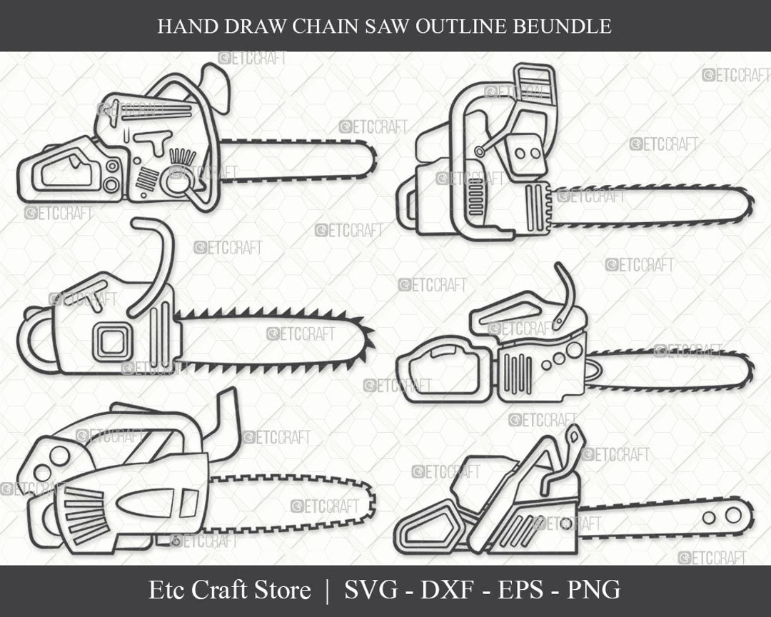 Chain Saw SVG, Chain Saw Outline, Logging Chainsaw Svg, Wood Cutting