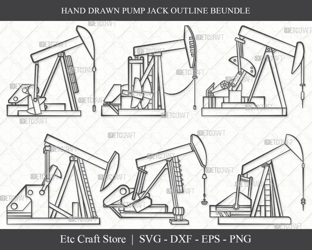 Pump Jack SVG Pump Jack Outline Oil Pumpjack Svg Oil Etsy