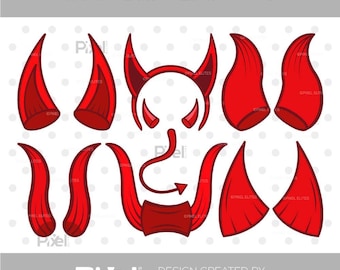 Devil Horn Clipart SVG Cut File | Spooky T-shirt Design | Halloween SVG Bundle For Cricut | Dxf Eps Png