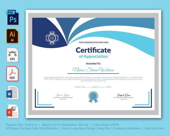 Certificate Template Psd Photoshop