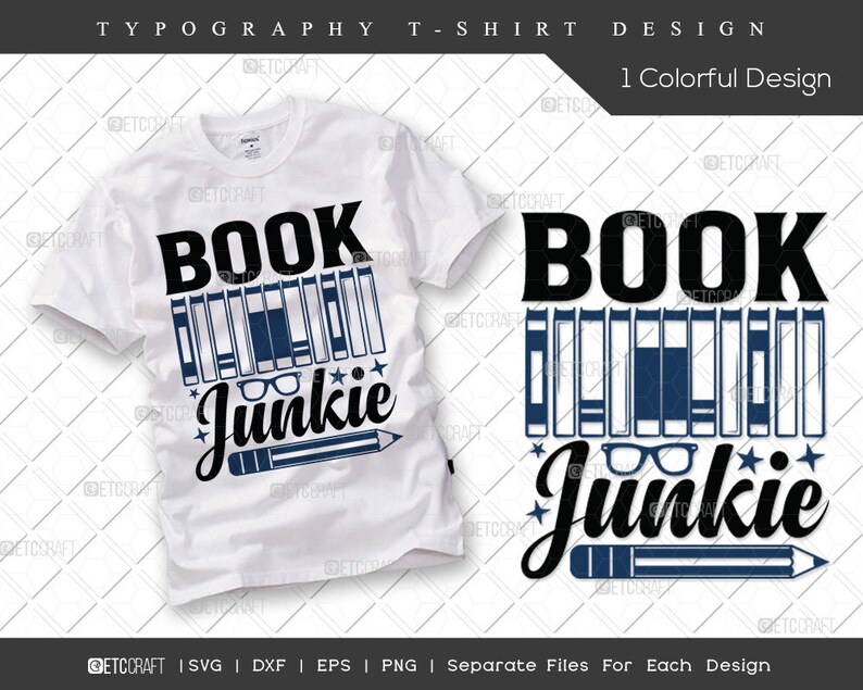 Book Junkie SVG Cut File Book Lover Svg Bookworm Svg Etsy Ireland