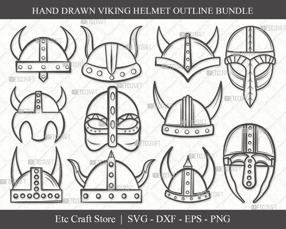 Casco vikingo contorno SVG cut archivo / casco con cuernos Svg - Etsy México Casco vikingo contorno SVG cut archivo / casco con cuernos Svg - Etsy México