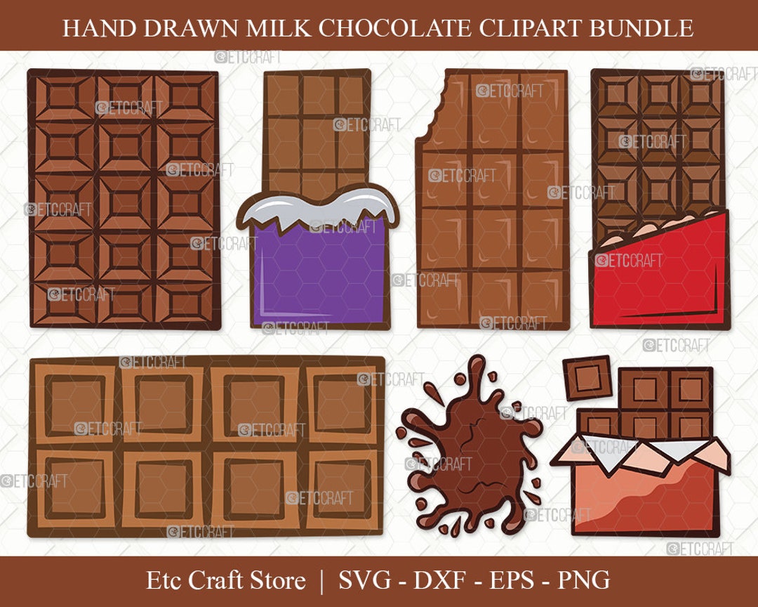 Milk Chocolate Clipart SVG Cut File Milk Chocolate Bar Svg Chocolate
