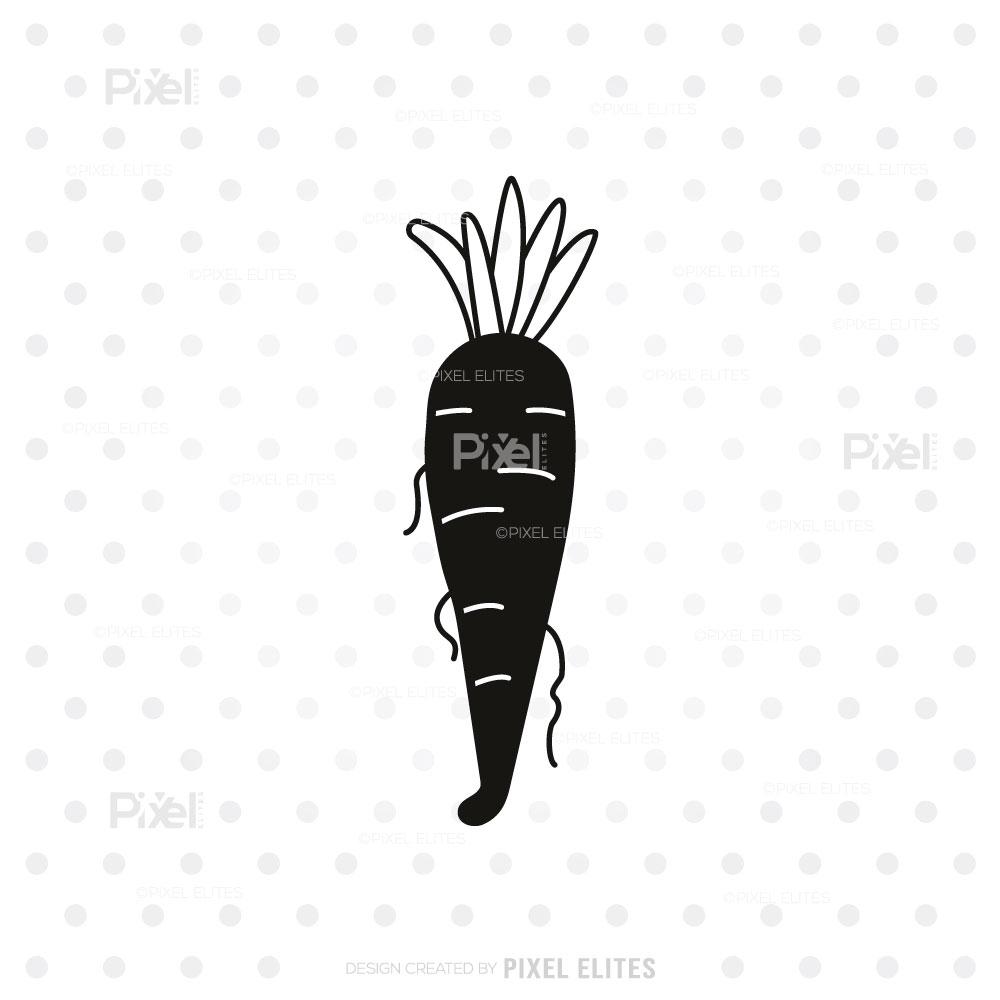 Carrot Silhouette SVG Cut File | Garden Vegetable & Healthy Food Root ...