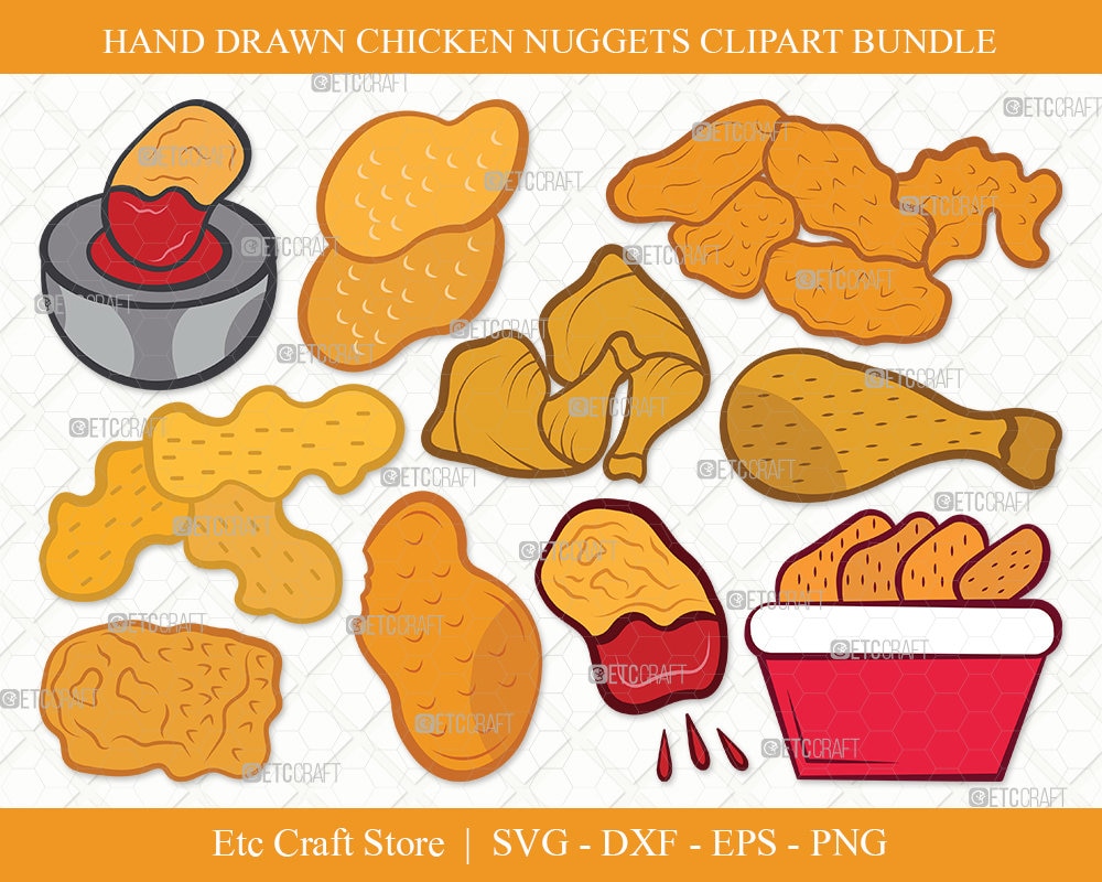 Chicken Nuggets Clipart SVG Cut File / Chicken Svg / Nuggets Etsy