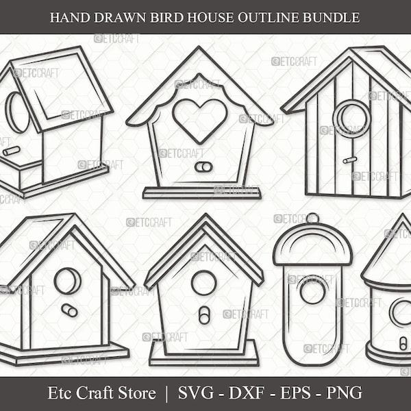 Bird House Outline SVG Cut File | Bird Home Svg | Nesting Box Svg | Nest House Svg | Wooden Bird Houses Svg | Bird House Svg Bundle