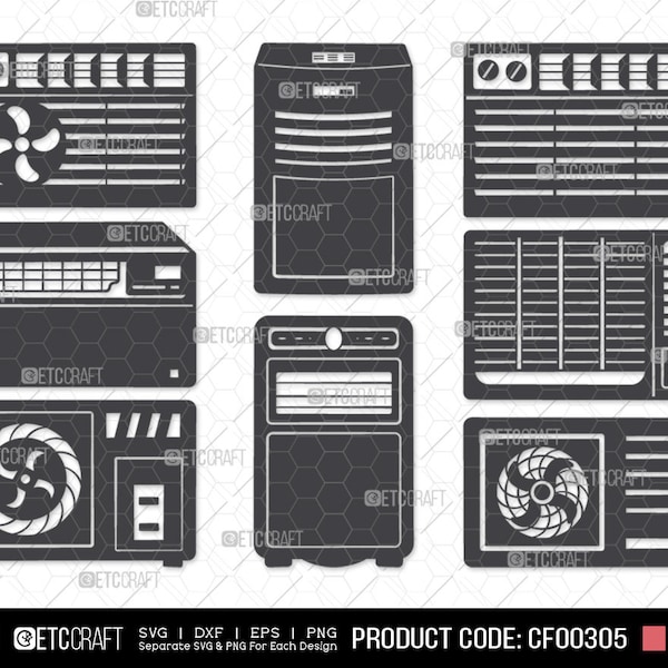 Air Conditioner SVG, AC Silhouette, Floor Standing Svg, Hvac Svg, Portable AC Bundle