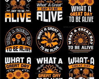 Plik do wycinania SVG „Jaki wspaniały dzień, żeby żyć”, projekt koszulki z cytatem o słoneczniku | Cricut Floral SVG | Eps Dxf Png