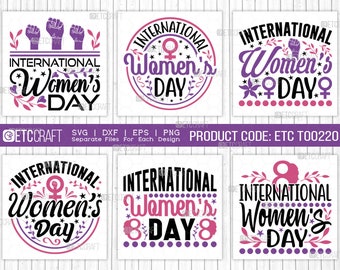 International Women's Day SVG T-shirt Design Bundle-March 8 Women's Day Quotes Design