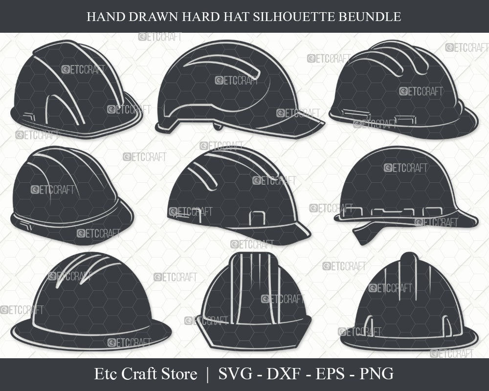 Hard Hat SVG Hat Silhouette Construction Svg Safety Helmet Etsy Canada