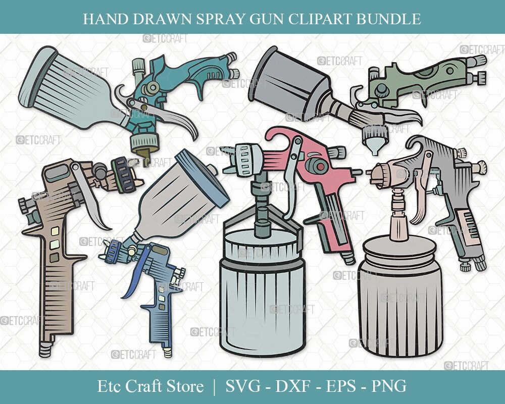Spray Gun Clipart SVG Cut File / Paint Spray Gun Svg / Etsy España