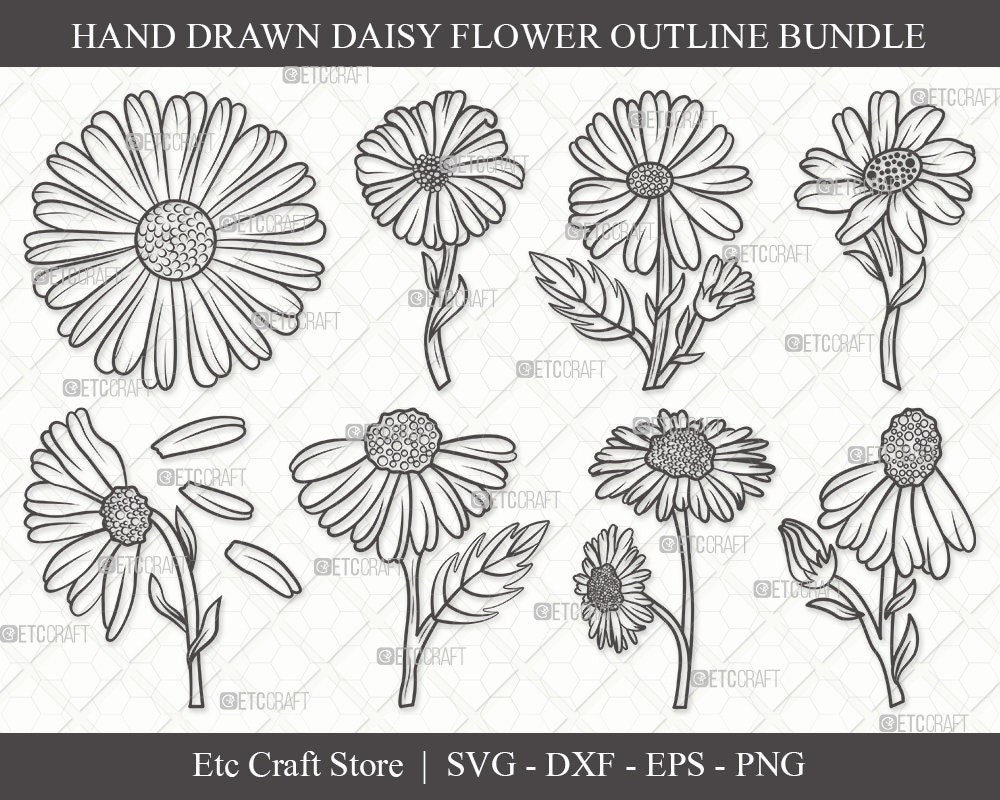 Free Free 281 Daisy Flower Outline Svg SVG PNG EPS DXF File