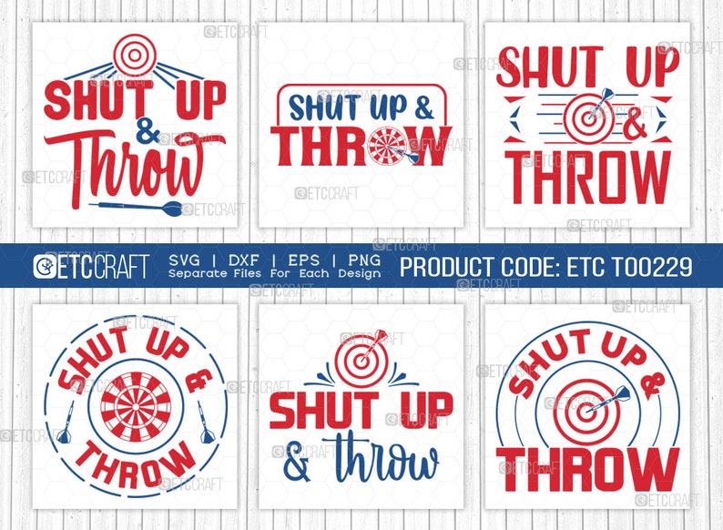 Shut up & Throw SVG Bundle Darts Svg Sports Svg Dartboard Etsy Canada