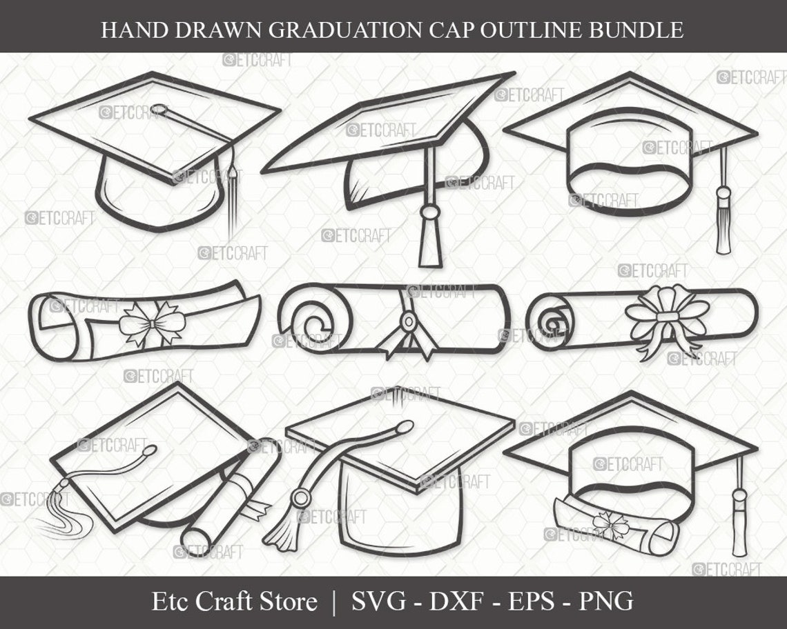 Free Free Graduation Cap Outline Svg 240 SVG PNG EPS DXF File