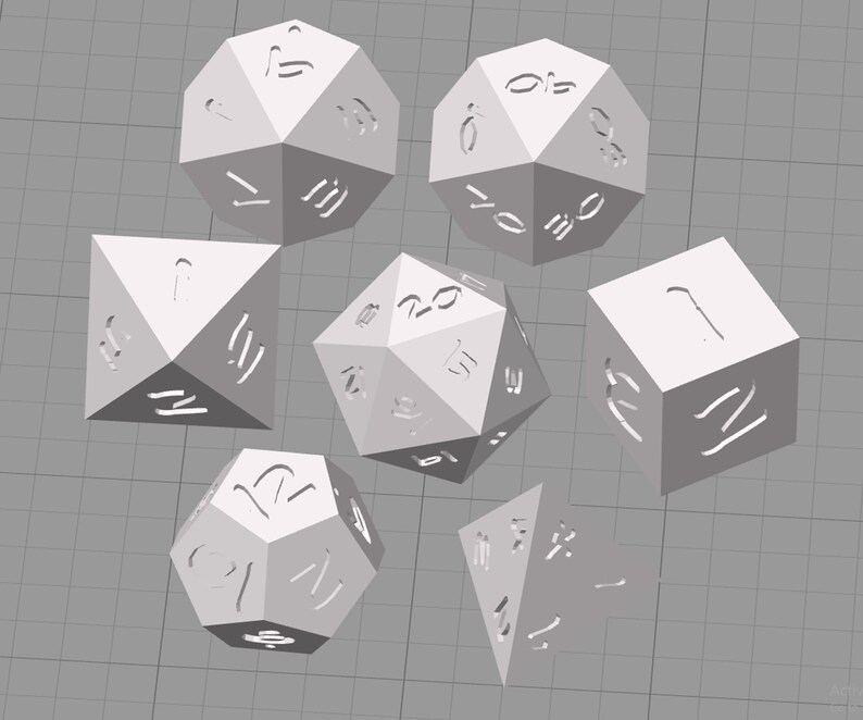 DnD Master Dice 3D Printing STL Digital Download Wizard Font RPG