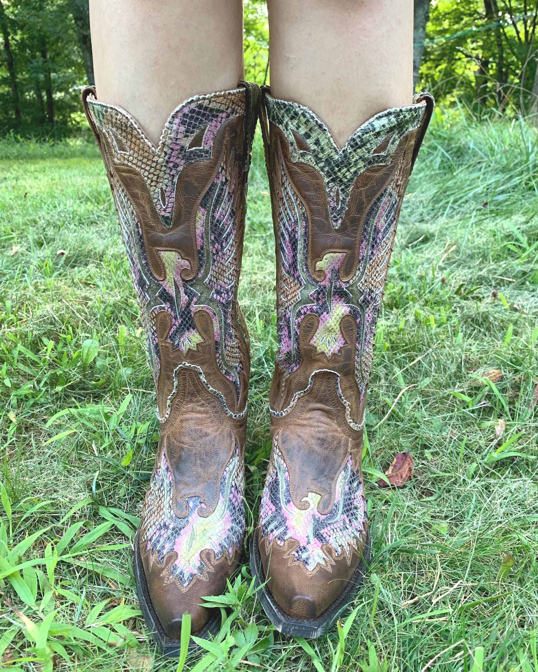 Womens Inlay Cowboy Boots - Etsy