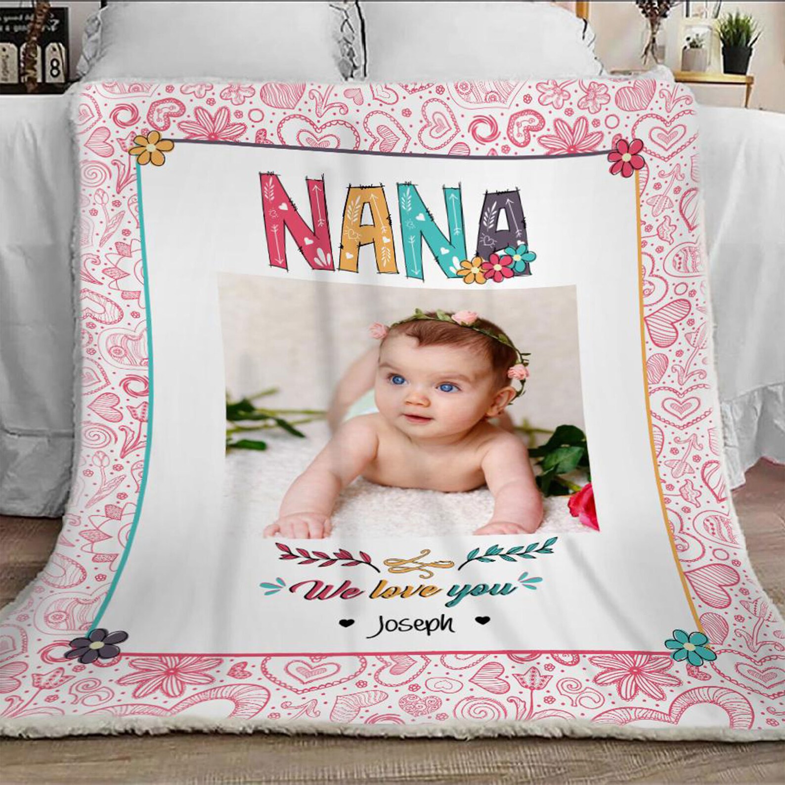 Photo Blanket Nana Blanket Nana Custom Blanket Personalized Etsy