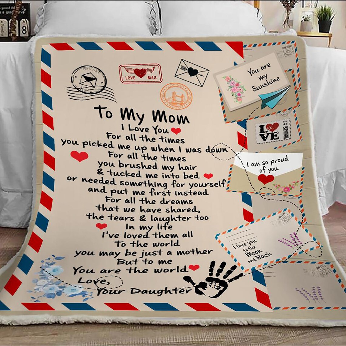 Letter Blanket Personalized To My Mom Blanket Custom Mommy Etsy