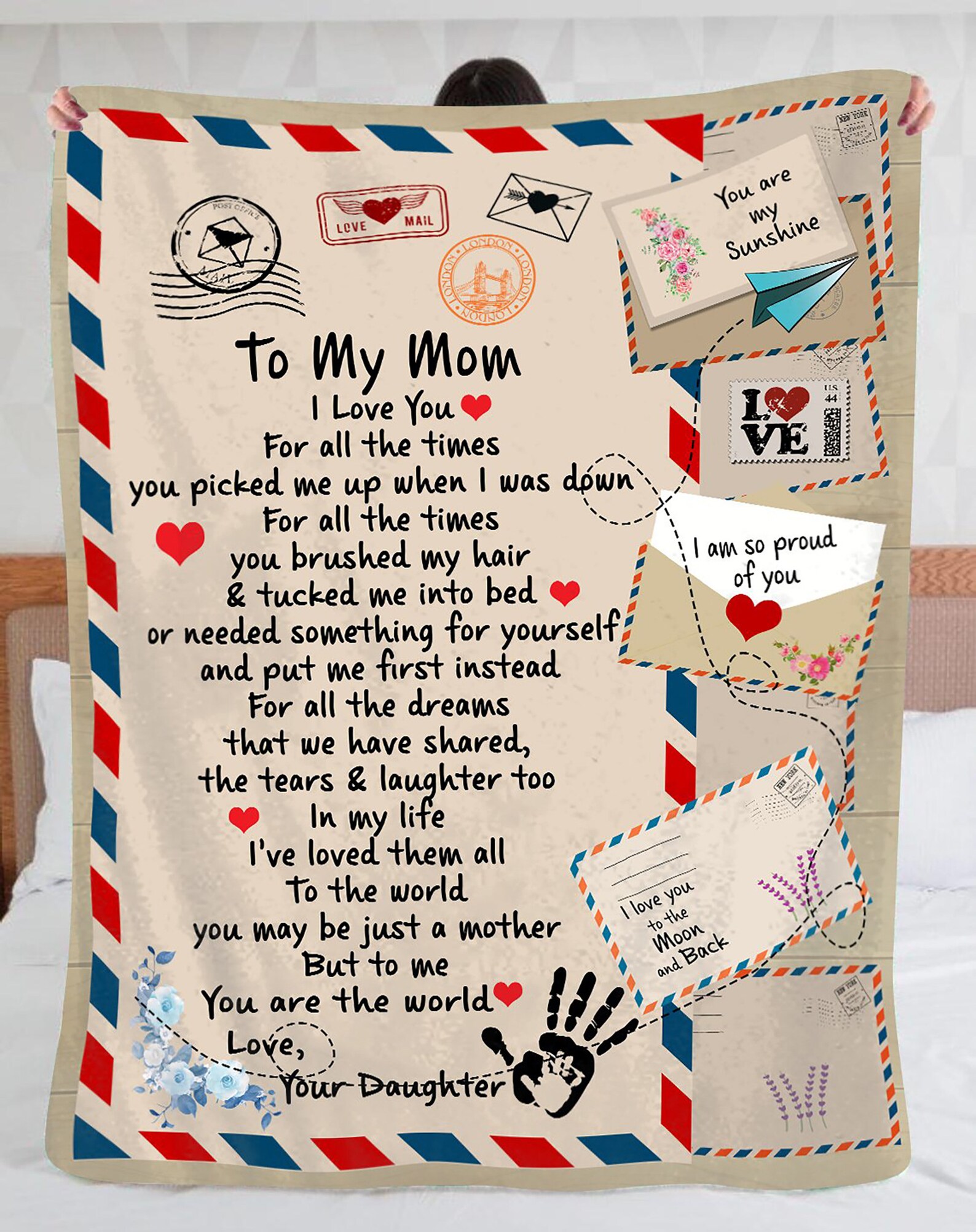 Letter Blanket Personalized To My Mom Blanket Custom Mommy Etsy