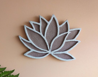 Lotus Flower Plate, Lotus Flower Ceramic Mandala, Lotus Wall Decotation, Zen Decoration, Meditation Symbol, Yoga Decoration