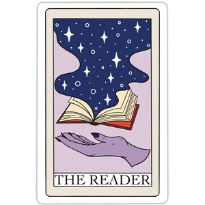 Der Leser Tarot Karte Vinyl Aufkleber, Leseratte Aufkleber, Bücherwurm Geschenk, Witchy Aufkleber, Lieber Lesen, Bibliothekar Geschenk, Okkulter Aufkleber