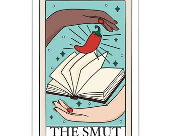 The Smut Tarot Card Vinyl Sticker, Spicy Books, Book Boyfriend, Enemies To Lovers, Smut Sticker, Bookish Sticker, Dark Romance