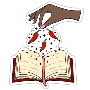 Spicy Books Vinyl Sticker-MULTI SKINTONE,Bookish Sticker,Romance Reader,Dark Romance, Book Boyfriend, Probably Reading Smut, Fantasy Reader,