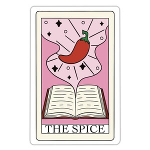 Adesivo in vinile con la carta dei tarocchi delle spezie, adesivo libresco, adesivo erotico, probabilmente sto leggendo erotiche, amante dei romanzi rosa, fidanzato di libri, libri piccanti