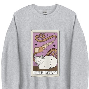 The Loaf Cat Tarot Card Sweatshirt, Funny Cat Sweater, Cat Lover, Tarot Card Sweatshirt, Witchy Gift,