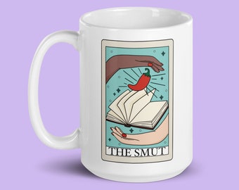 The Smut Tarot Card Mug, Romance Reader, Spicy Books, Bookworm Gift, Fantasy Reader, Writer Gift, Enemies to Lovers, Book Trope, Bookish Mug