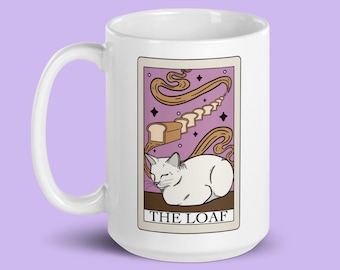 Taza de la Carta del Tarot del Gato Pan, Taza para Amantes de los Gatos, Taza de Té con Gatos, Taza del Tarot, Taza de Bruja, Regalo para Padres de Gatos, Taza Divertida con Gatos, Taza con Humor