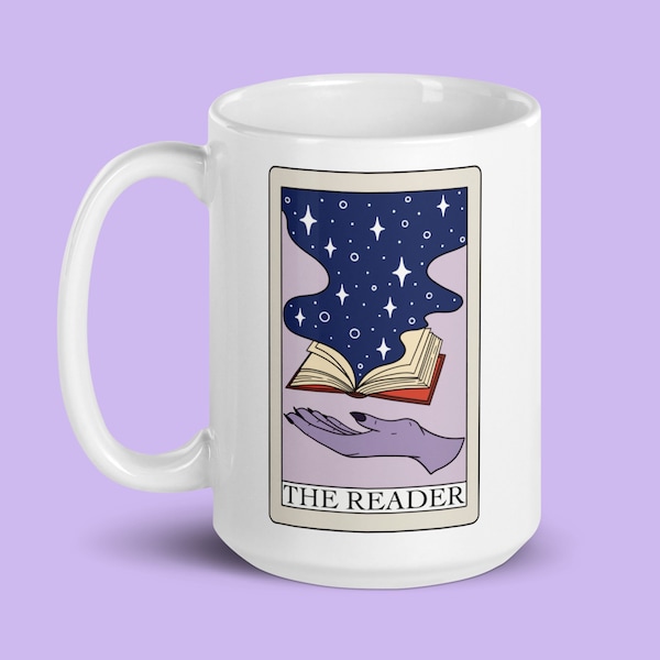 The Reader Tarot Card Mug, Bookish Coffee Cup, Book Worm Mug, Literature, Romance Reader, Fantasy Reader, Witchy Mug, Book Lover Gift