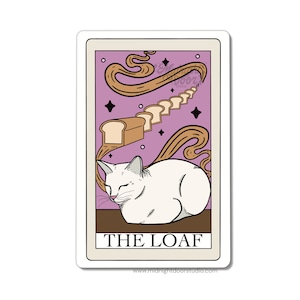 The Loaf Cat Tarot Card Vinyl Sticker, Cat Lover Decal, Tarot Card Gift, Funny Cat Sticker, Cat Parent, Witchy Stickers, Laptop Decal