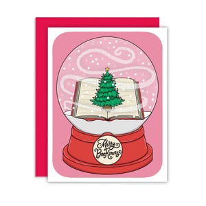 Carte de voeux de lecture livresque joyeux Bookmas, carte de Noël drôle pour lecteur, lecteur romantique, romantisme, livres épicés, vacances