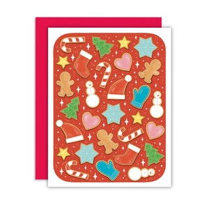 Christmas Cookie Greeting Card, Holiday Cookies, Christmas Baking Card, Cookies for Santa